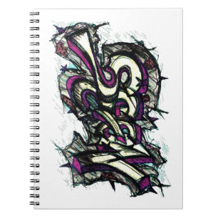 Espiral O grafite rotula o caderno