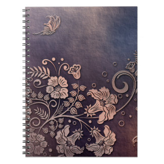 Espiral O KRW desvaneceu-se caderno alinhado floral da