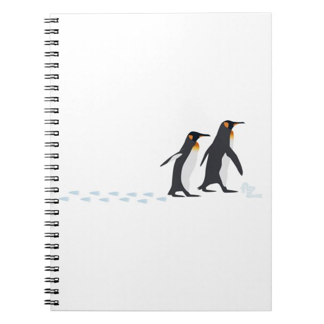 Espiral O pinguim imprime o caderno grande (Frente)