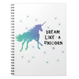 Espiral O sonho gosta de um caderno do unicórnio