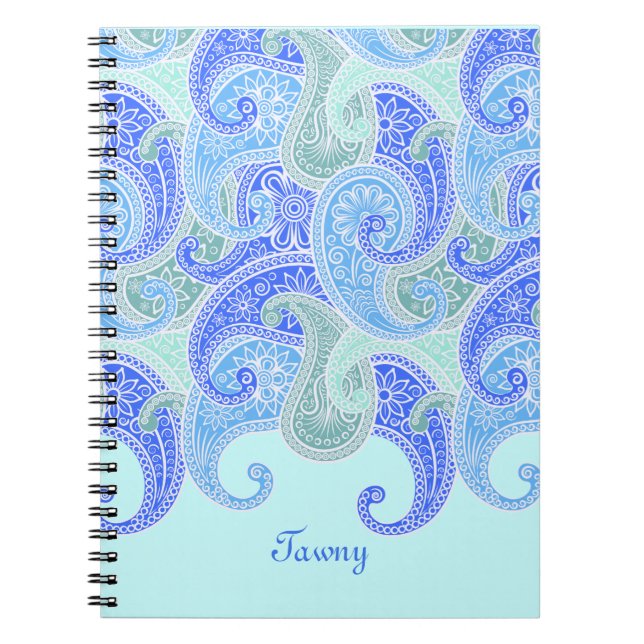 Espiral Oceano do caderno de Paisley (Frente)