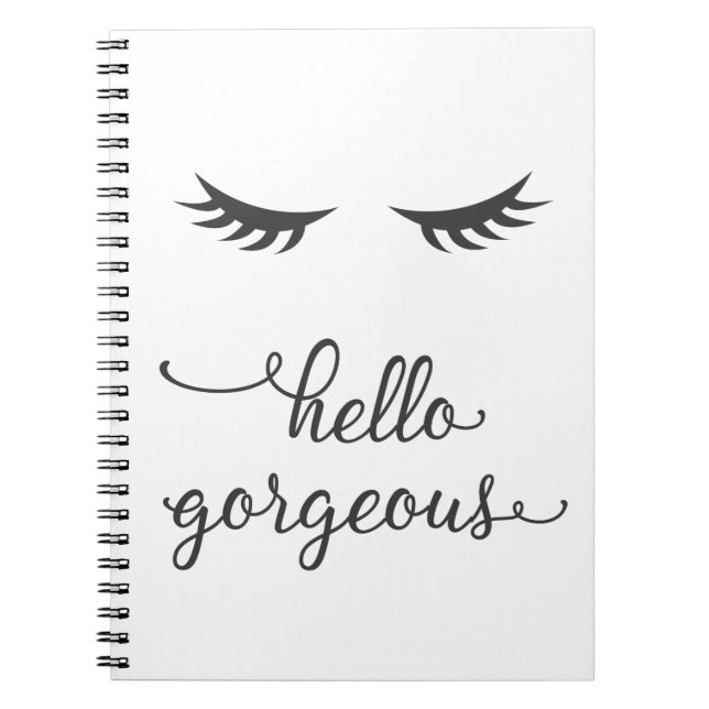 Espiral Olá! lindo (pestanas) na obscuridade - caderno (Frente)