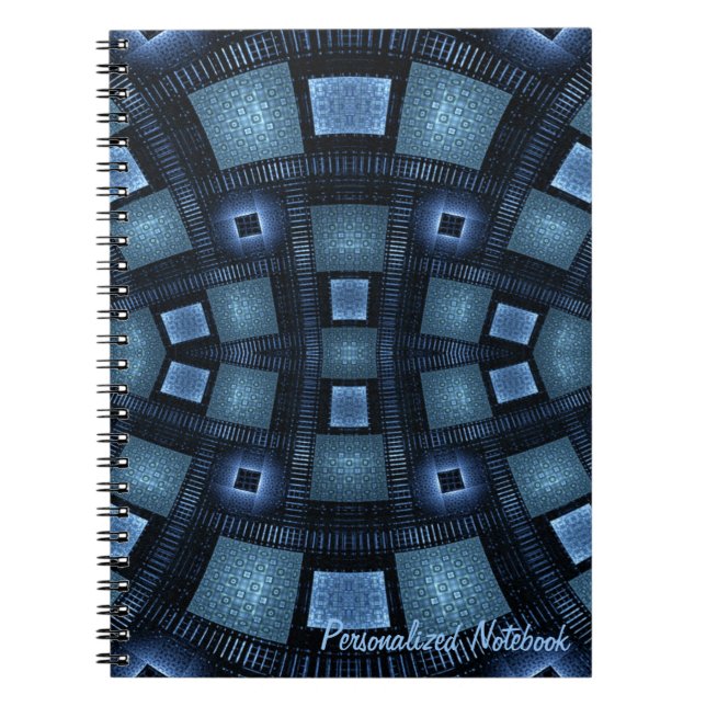 Espiral Os movimentos do azul personalizaram o caderno (Frente)