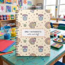 Padrão de Caderno Escolar com Desenhos Fofos