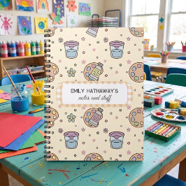 Espiral Padrão de Caderno Escolar com Desenhos Fofos
