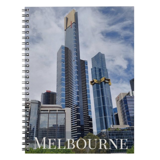 Espiral Panorama da Skyline de Melbourne — Caderno de Foto (Frente)