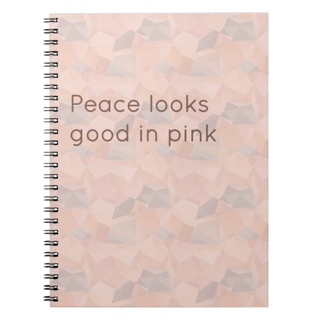 Espiral Pastel Geométrico Pop | Blush Caderno Personalizad (Frente)