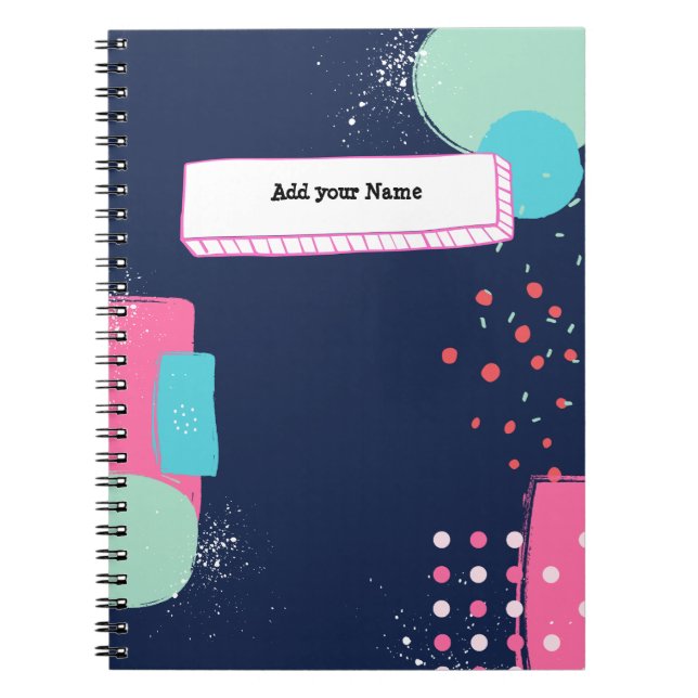 Espiral PERSONALIZAR: Abstrato com pontos | Caderno (Frente)