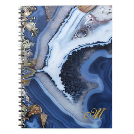 Espiral Personalizar Diário Caderno MÁRMORE Branco Dourado