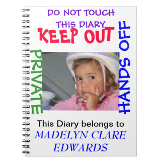Espiral Personalize um diário do caderno para sua menina