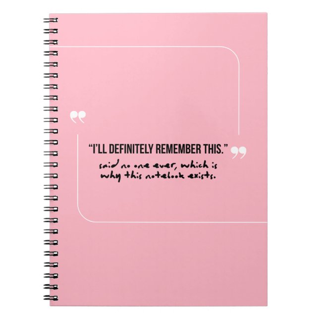 Espiral Pessoas Esquecidas "Eu vou lembrar" Caderno Rosa (Frente)