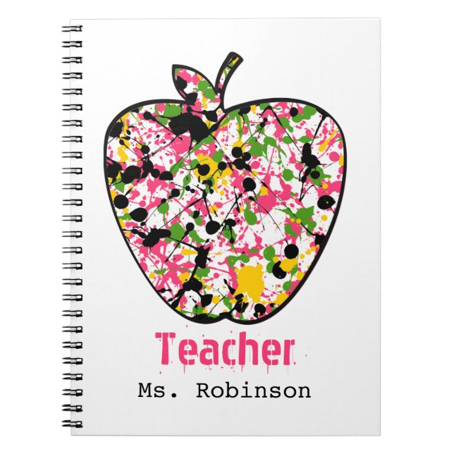Espiral Pinte o caderno do professor de Apple do Splatter (Frente)