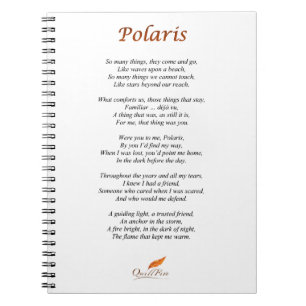 Espiral Poema do Polaris no caderno
