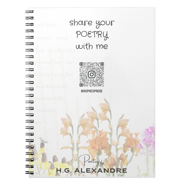 Espiral “Poesia Pintada Suavemente” – Caderno (Frente)