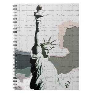 Espiral Pop art New York - senhora Liberdade Caderno