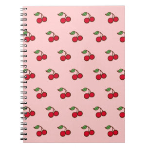 Espiral Presente de Diário de Caderno Escolar Rosa Cereja 