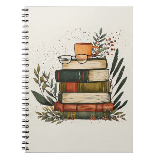 Espiral Presente de Professor  Pilha de Livros Caderno – V