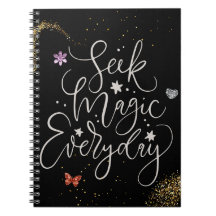 Procure Magia Todos os Dias - Caderno Brilho Glamo