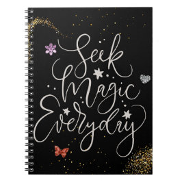 Espiral Procure Magia Todos os Dias - Caderno Brilho Glamo