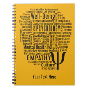 Espiral PSYCHOLOGY Word Cloud caderno de cores personaliza