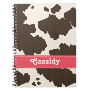 Espiral Rosa e Diário do caderno do couro de Brown