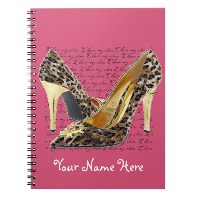 Espiral Saltos de Guepardo Personalizados – Caderno Rosa E (Frente)