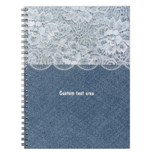 Espiral Sarja de Nimes & caderno rústico personalizado