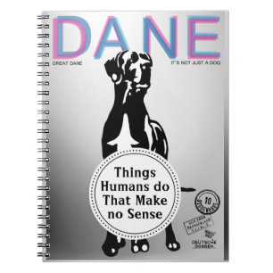 Espiral Sátira engraçada Caderno do Great Dane