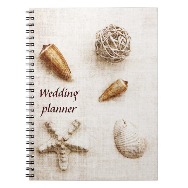 Espiral seashells que wedding o caderno do planejador (Frente)