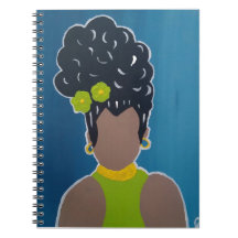 senhora afro-americana caderno