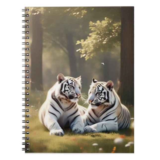 Espiral Serenidade da Floresta – Caderno dos Tigres Branco (Frente)