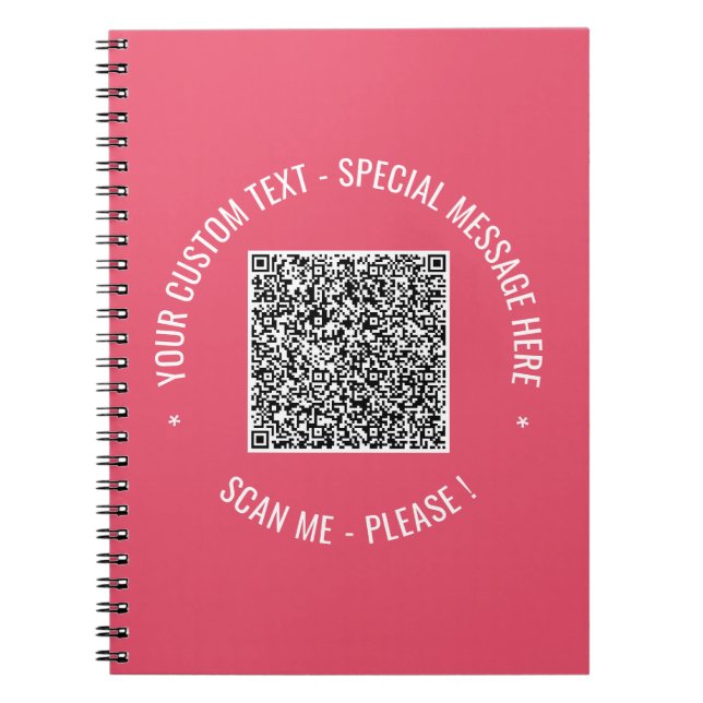 Espiral Seu Código QR e Exemplo de Caderno de Texto Person (Frente)