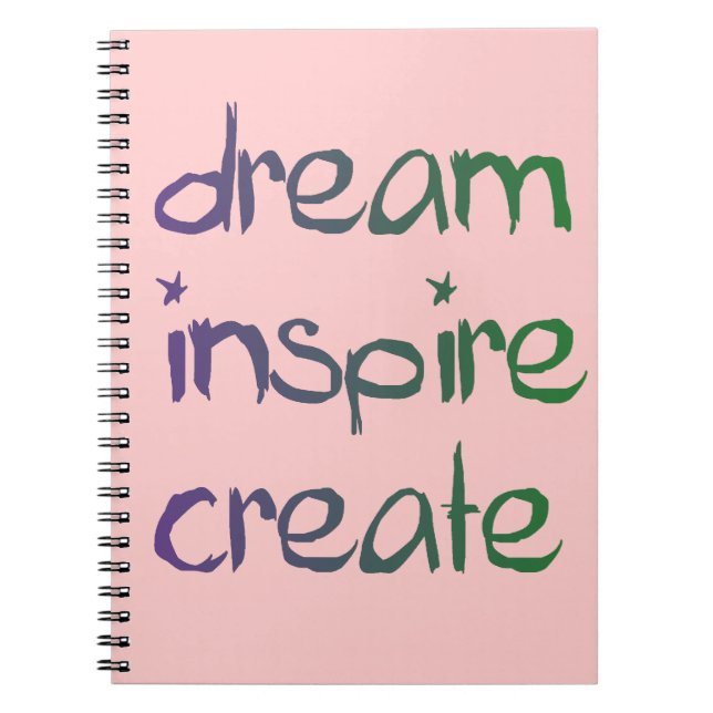 Espiral Sonhe, inspire, criar o caderno (Frente)