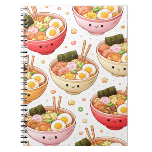 Espiral Tigelas de Ramen Fofas - Caderno de Noodles Sorrid