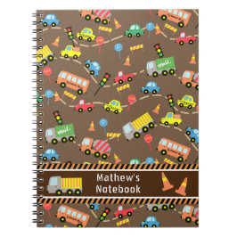 Espiral Transporte Marrom.  Caderno