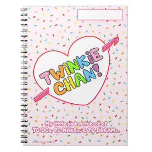 Espiral Twinkie Chan pouco caderno cor-de-rosa