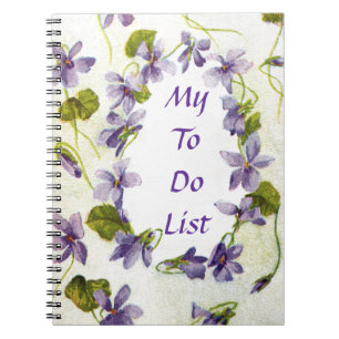 Espiral Violetas do vintage minhas para fazer o caderno da