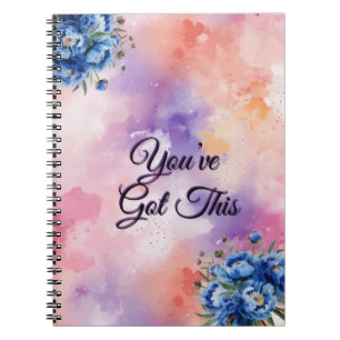 Espiral Você Consegue – Caderno Floral Motivacional