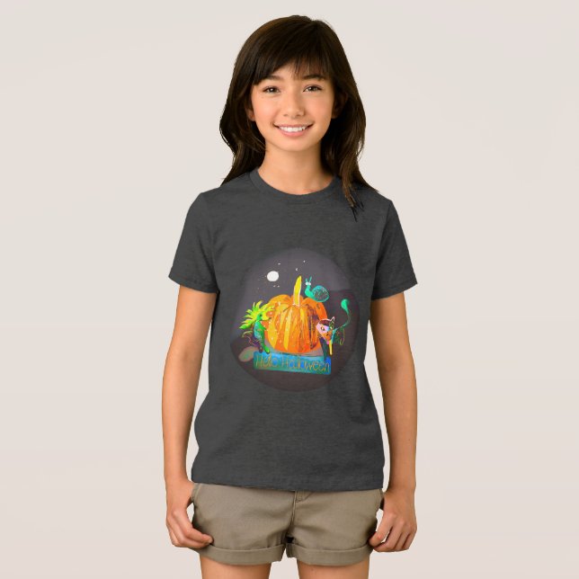 Espirita de abóbora Diversão Mágica de Halloween A (Frente Completa)