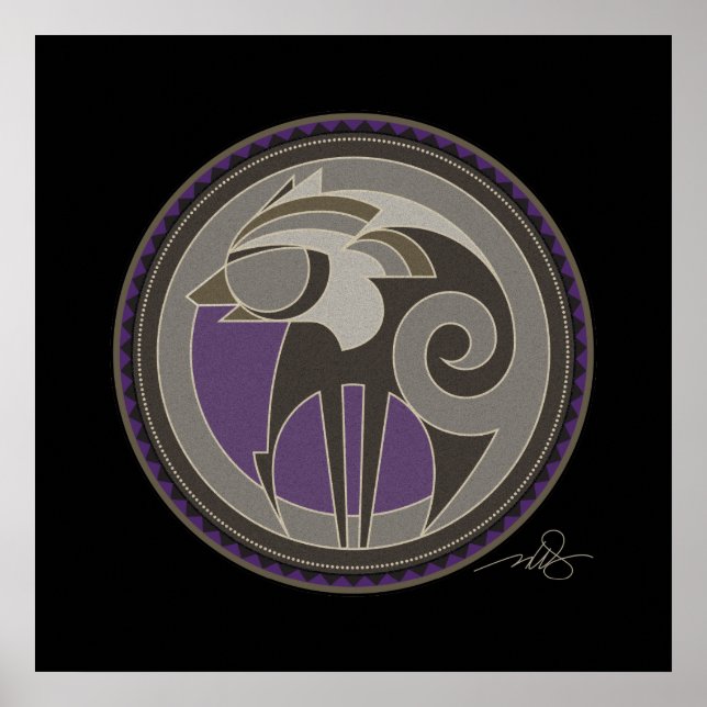 Espírito de fundo negro de Poster do Lobo (Frente)