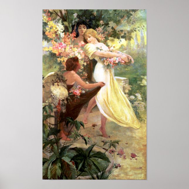 Espírito de Primavera por Mucha Fine Art Impressão (Frente)