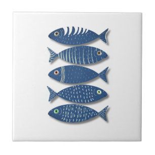Espírito do Mar Ilustração Moderna de Peixes Coste