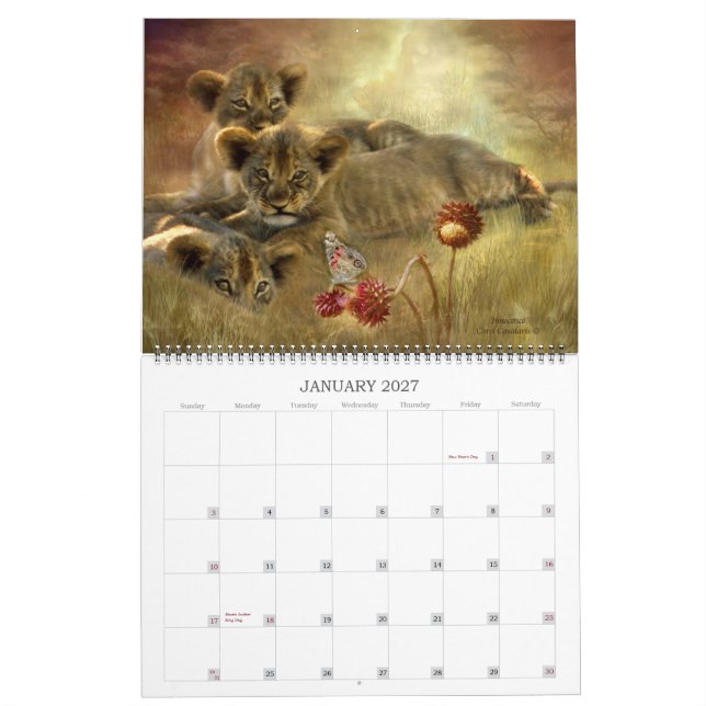 Espírito do selvagem - calendário 2013 da arte de (Jan 2027)