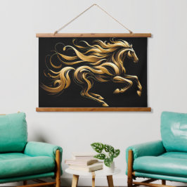 Espírito Dourado – Cavalo Abstrato em Movimento