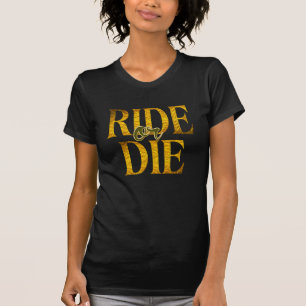 Espírito livre do ouro Ride ou Die Camisa das mulh