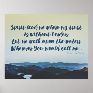 "Espírito Me Leva" Hillsong 'Oceans Lyric Poster