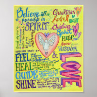 Espírito Oração Inspiradora Poster de Arte Anjo