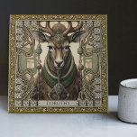 Espírito Tribal Personalizado, Veado<br><div class="desc">Entre no reino místico da natureza e da alma com nosso Azulejo de cerâmica de cerâmica de cerâmica personalizada. Inspirado pela interação harmoniosa entre estética da felicidade e punk do tapete, esse azulejo cerâmico apresenta um trato visual único que liga o comum e o divino. Um cervo encantador, adorado com...</div>