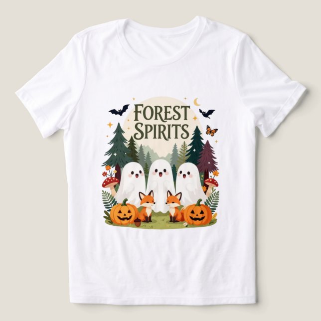 Espíritos da Floresta Fantasmas e Raposas Hallowee (Design frontal)