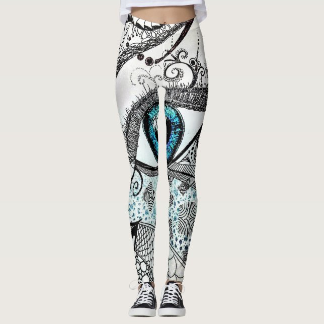 EsplêndidoLee - Leggings Impressão de Arte Abstrat (Frente)